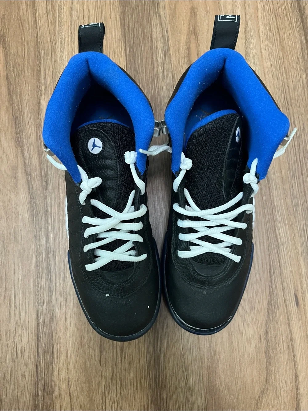 Jordan Kids Black and Blue Mid-Top Sneakers